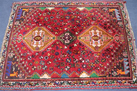 A Hamadan red and rust ground rug, 170 x 125cm